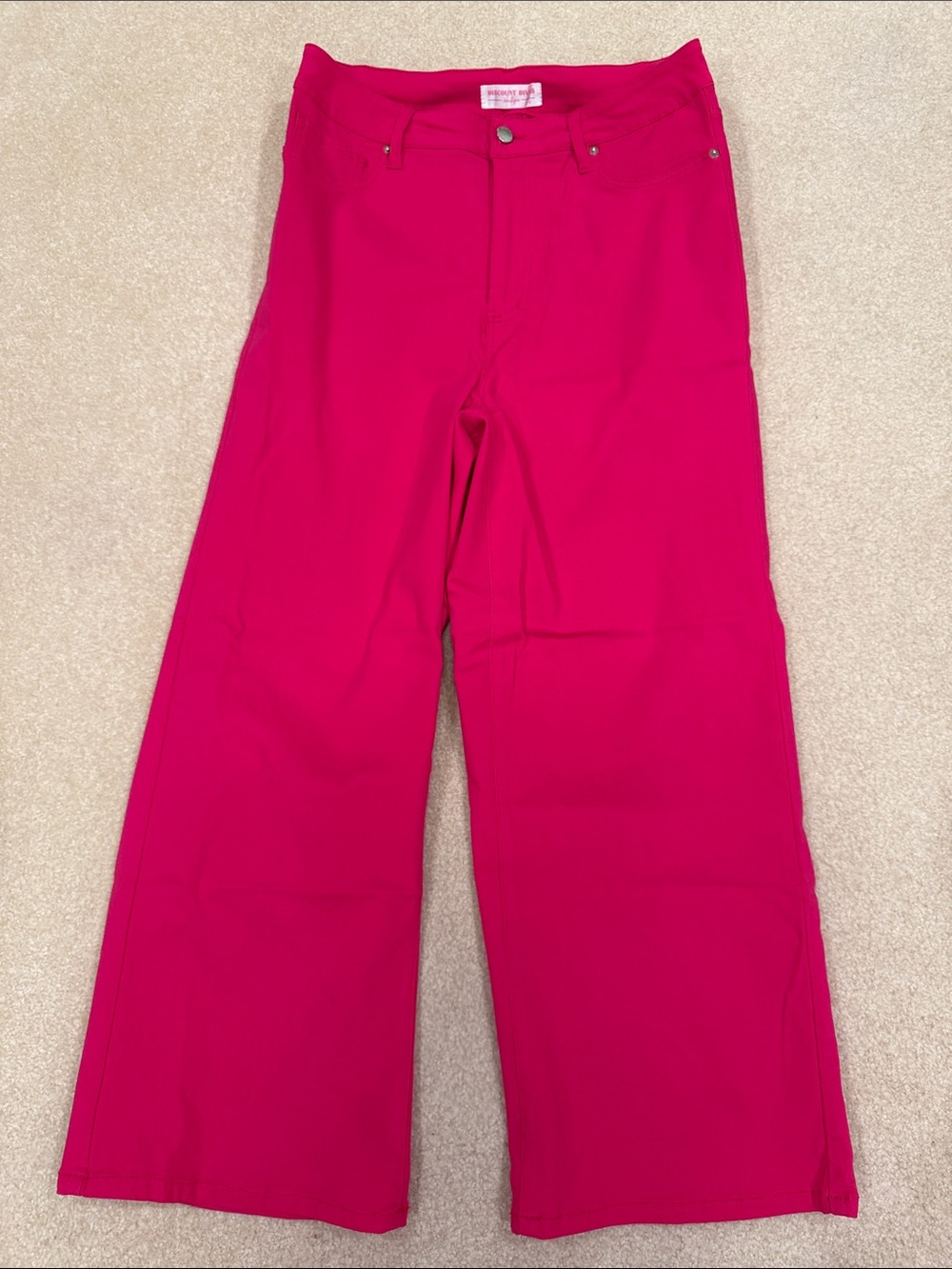 Women’s High-Waist Wide Leg Jeans - Hot Pink
